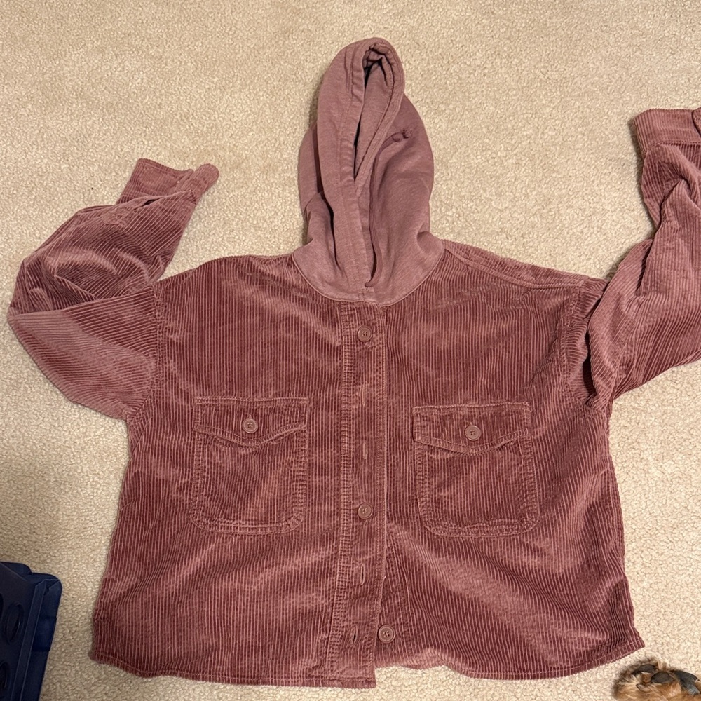 American Eagle Outfitters Corduroy Hoodie - Mauve